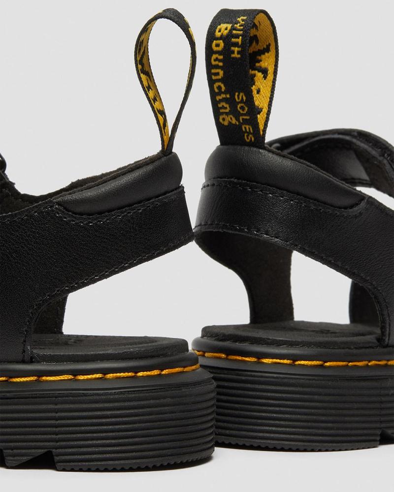 Sandalias Dr Martens Junior Vossie Cuero Niños Negros | MX 102GSO